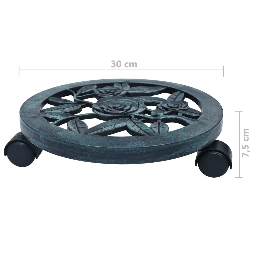 vidaXL Plant Trolleys 6 pcs Green 30 cm Plastic