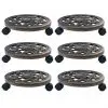 vidaXL Plant Trolleys 6 pcs Bronze 30 cm Plastic