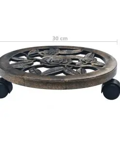 vidaXL Plant Trolleys 6 pcs Bronze 30 cm Plastic