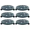 vidaXL Plant Trolleys 6 pcs Green 38 cm Plastic vidaXL Plant Trolleys 6 pcs Green 38 cm Plastic
