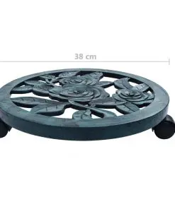 vidaXL Plant Trolleys 6 pcs Green 38 cm Plastic
