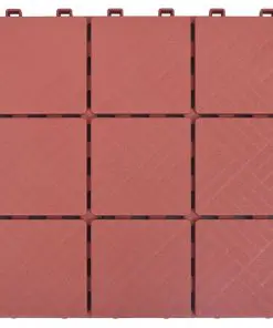 vidaXL Decking Tiles 10 pcs Red 30.5×30.5 cm Plastic