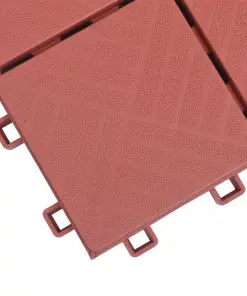 vidaXL Decking Tiles 10 pcs Red 30.5×30.5 cm Plastic