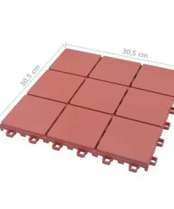 vidaXL Decking Tiles 10 pcs Red 30.5×30.5 cm Plastic