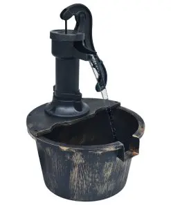 vidaXL Garden Water Fountain Barrel with Pump