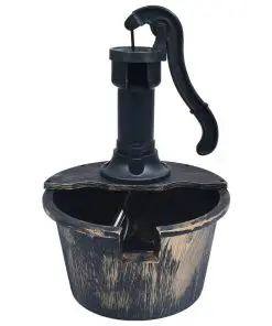 vidaXL Garden Water Fountain Barrel with Pump