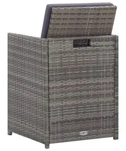 vidaXL 13 Piece Outdoor Dining Set Poly Rattan and Acacia Wood Anthracite