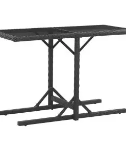 vidaXL 3 Piece Outdoor Dining Set with Cushions Poly Rattan Black
