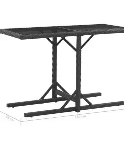 vidaXL 3 Piece Outdoor Dining Set with Cushions Poly Rattan Black