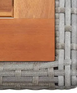 vidaXL 3 Piece Bistro Set with Cushions Poly Rattan Grey