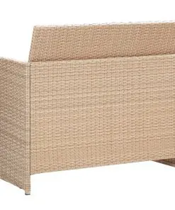 vidaXL 2 Seater Garden Sofa with Cushions Grey Poly Rattan