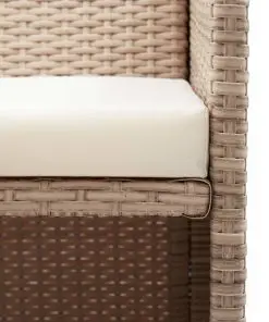 vidaXL 2 Seater Garden Sofa with Cushions Grey Poly Rattan