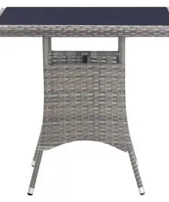 vidaXL 5 Piece Outdoor Dining Set with Cushions Poly Rattan Grey