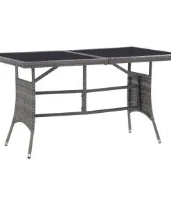 vidaXL 7 Piece Outdoor Dining Set with Cushions Poly Rattan Grey