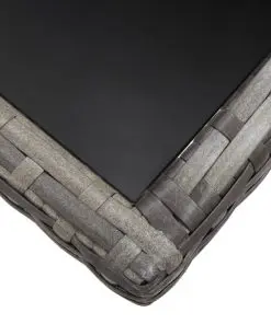 vidaXL 7 Piece Outdoor Dining Set with Cushions Poly Rattan Grey