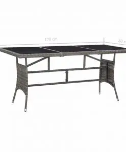 vidaXL 9 Piece Outdoor Dining Set with Cushions Poly Rattan Grey