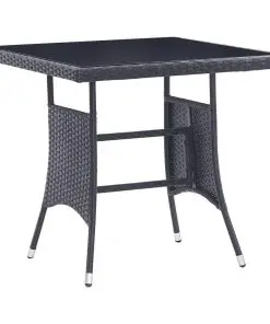 vidaXL 5 Piece Outdoor Dining Set Poly Rattan Black