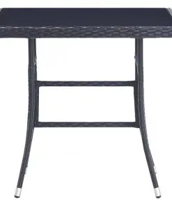 vidaXL 5 Piece Outdoor Dining Set Poly Rattan Black