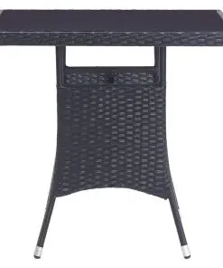 vidaXL 5 Piece Outdoor Dining Set Poly Rattan Black