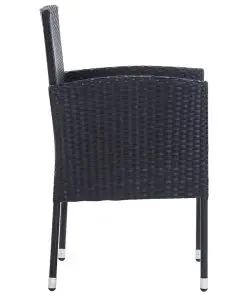 vidaXL 5 Piece Outdoor Dining Set Poly Rattan Black