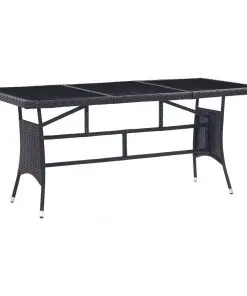 vidaXL 9 Piece Outdoor Dining Set Poly Rattan Black