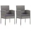vidaXL Garden Chairs 2 pcs Anthracite Poly Rattan vidaXL Garden Chairs 2 pcs Anthracite Poly Rattan