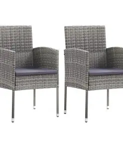 vidaXL Garden Chairs 2 pcs Anthracite Poly Rattan