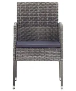 vidaXL Garden Chairs 2 pcs Anthracite Poly Rattan