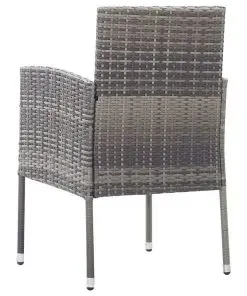 vidaXL Garden Chairs 2 pcs Anthracite Poly Rattan