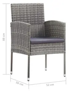 vidaXL Garden Chairs 2 pcs Anthracite Poly Rattan