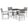 vidaXL 5 Piece Outdoor Dining Set Poly Rattan Anthracite
