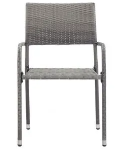 vidaXL 5 Piece Outdoor Dining Set Poly Rattan Anthracite