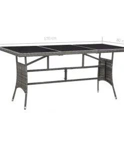 vidaXL 9 Piece Outdoor Dining Set Poly Rattan Grey