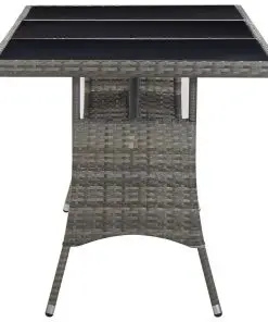 vidaXL Garden Table Grey 170x80x74 cm Poly Rattan