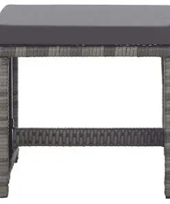 vidaXL Garden Stools 2 pcs with Cushions Poly Rattan Anthracite