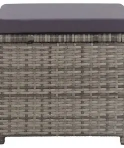 vidaXL Garden Stools 2 pcs with Cushions Poly Rattan Anthracite