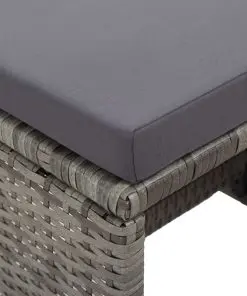 vidaXL Garden Stools 2 pcs with Cushions Poly Rattan Anthracite