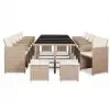 vidaXL 15 Piece Outdoor Dining Set with Cushions Poly Rattan Beige