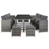 vidaXL 15 Piece Outdoor Dining Set with Cushions Poly Rattan Anthracite