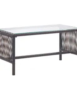 vidaXL 4 Piece Garden Lounge Set with Cushion Poly Rattan Brown