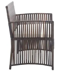 vidaXL 4 Piece Garden Lounge Set with Cushion Poly Rattan Brown
