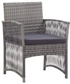 vidaXL Garden Armchairs with Cushions 2 pcs Anthracite Poly Rattan