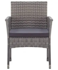 vidaXL Garden Armchairs with Cushions 2 pcs Anthracite Poly Rattan