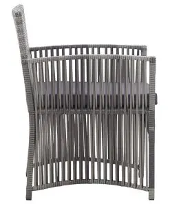 vidaXL Garden Armchairs with Cushions 2 pcs Anthracite Poly Rattan