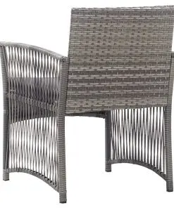 vidaXL Garden Armchairs with Cushions 2 pcs Anthracite Poly Rattan