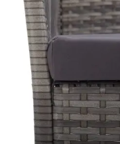 vidaXL Garden Armchairs with Cushions 2 pcs Anthracite Poly Rattan