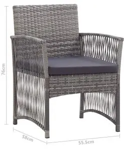 vidaXL Garden Armchairs with Cushions 2 pcs Anthracite Poly Rattan