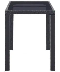 vidaXL Garden Table Black 123x60x74 cm Poly Rattan