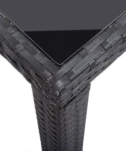vidaXL Garden Table Black 123x60x74 cm Poly Rattan