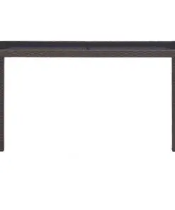 vidaXL Garden Table Brown 123x60x74 cm Poly Rattan